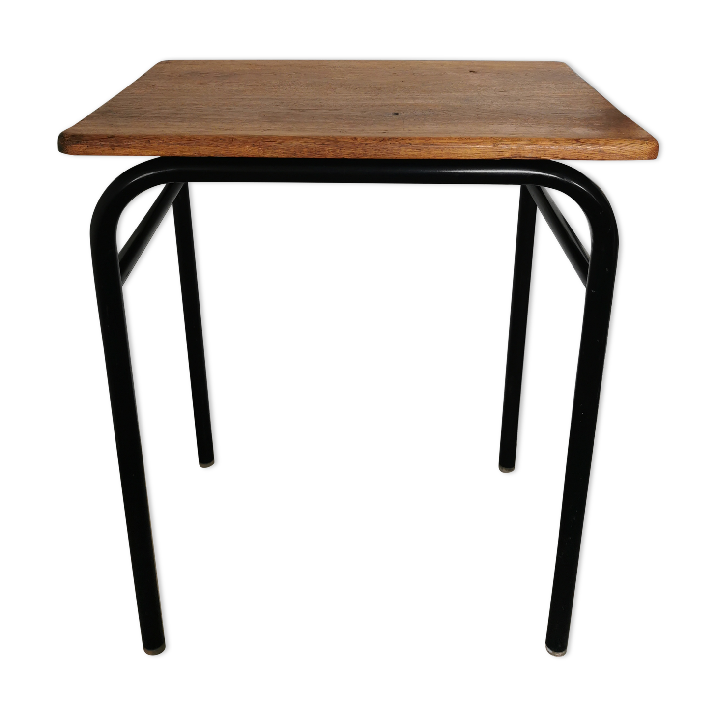 Side table 1950 metal and oak