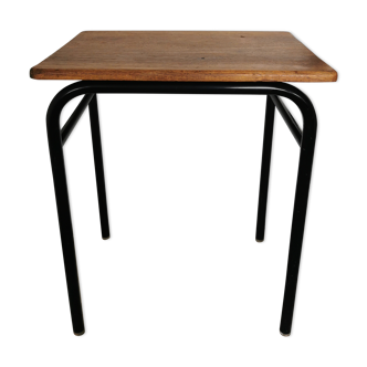 Side table 1950 metal and oak