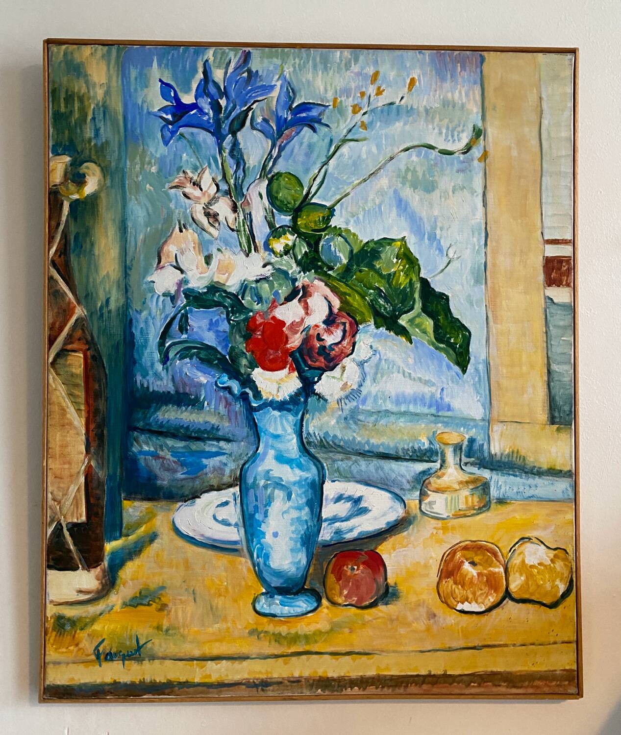 Still life with apples and flowers