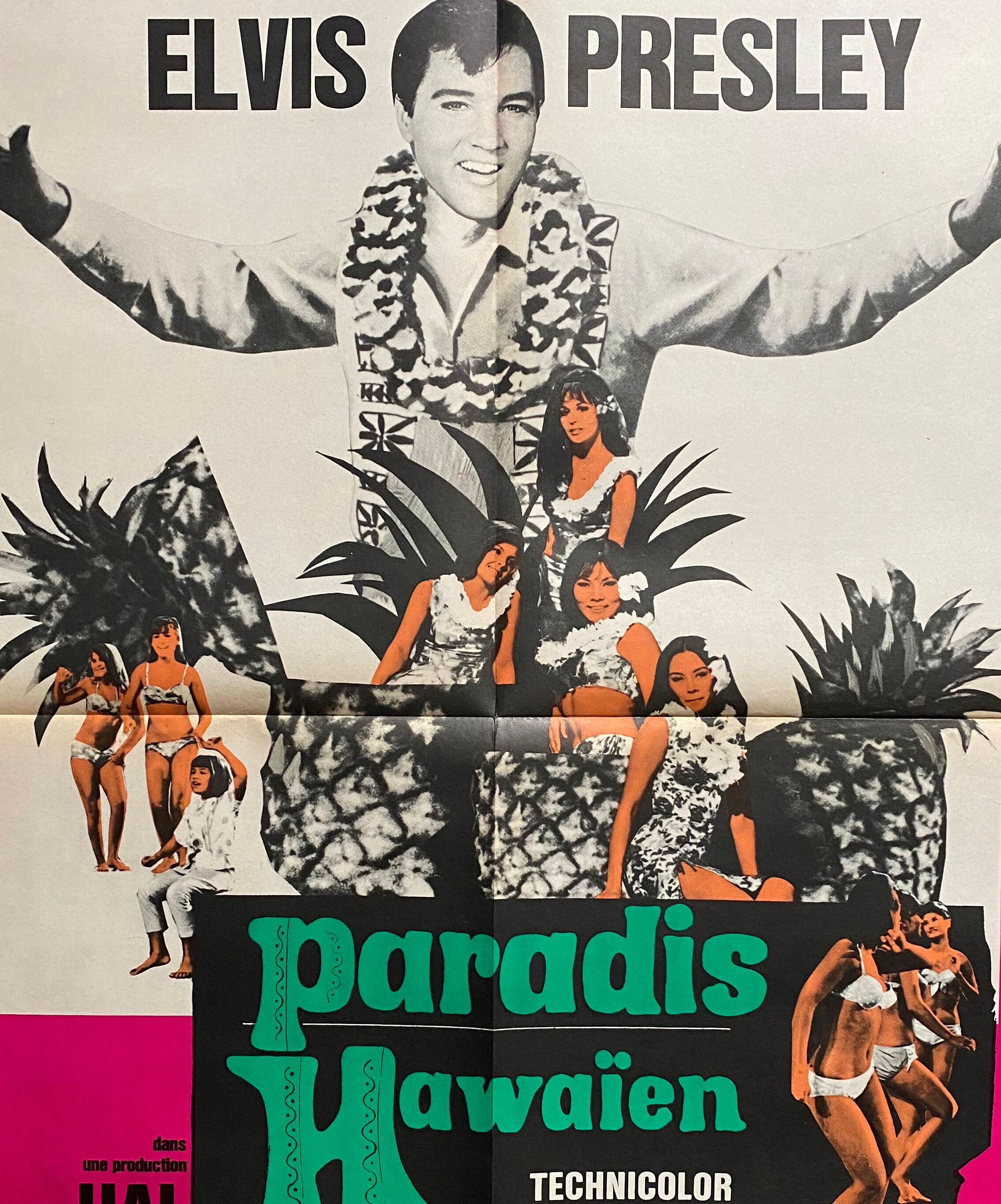 Original cinema poster "Paradise Hawaiian" Elvis Pesley 60x80cm 1966