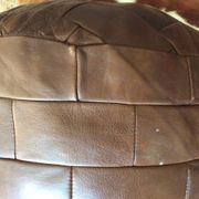 Pouf en cuir patchwork