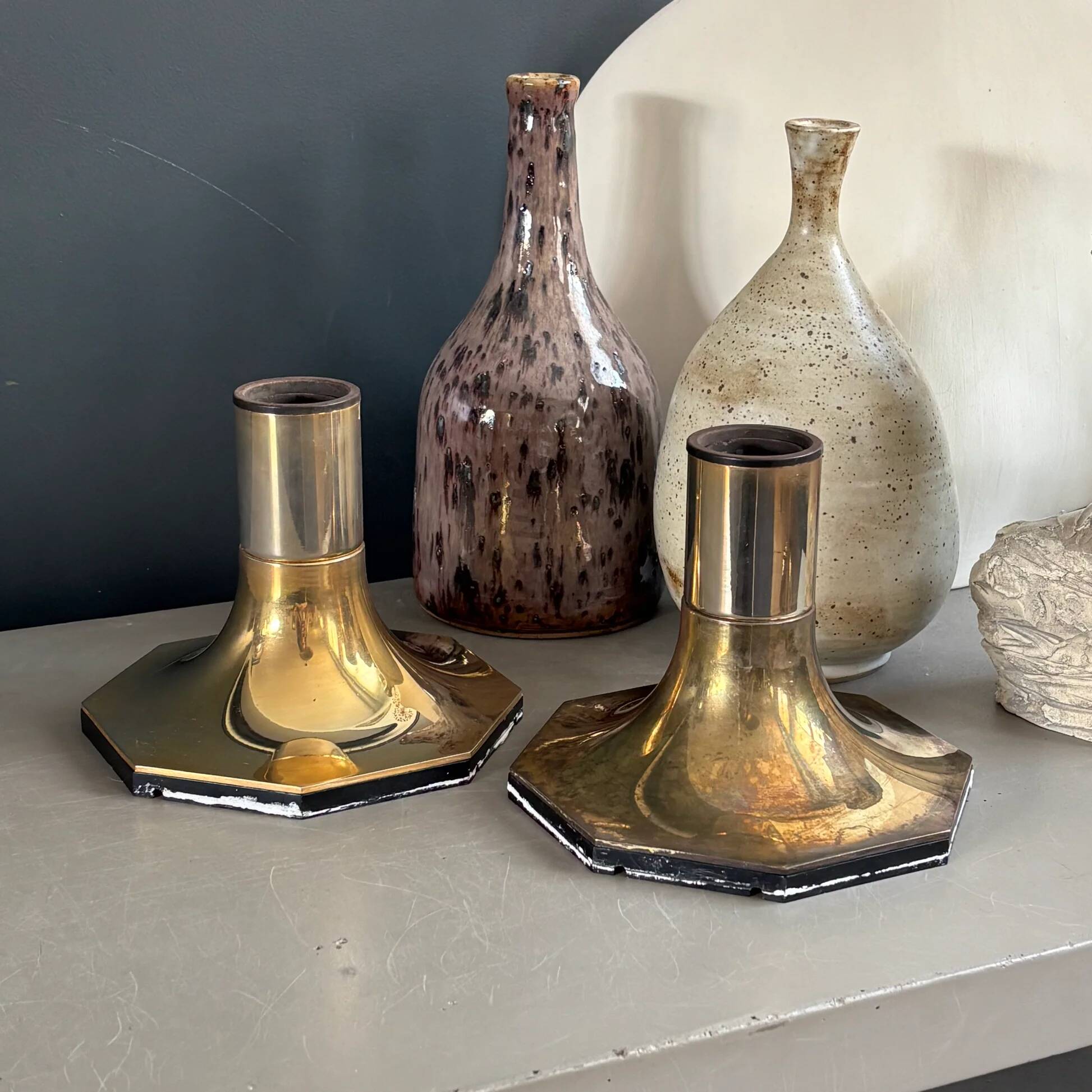 Pair of vintage Italian gold wall sconces