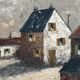 Original Swedish Oil on Canvas – "Houses", Unknown Author – Signed, Vintage and Framed – 61 x 51 cm (24 x 20 inches)