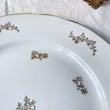 White and gold porcelain dish J&Ciem France 1950