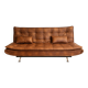 Brown cognac tufted convertible sofa – vintage spirit