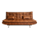 Brown cognac tufted convertible sofa – vintage spirit
