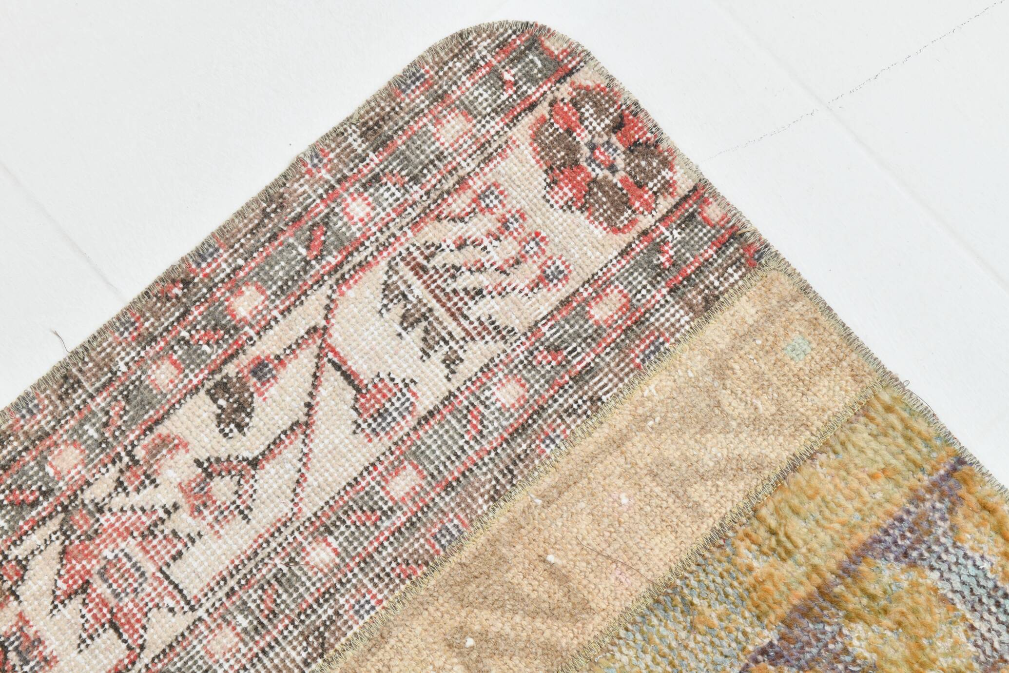 2x9 Multicolor Rustic Boho Vintage Runner Rug, 70x282 Cm