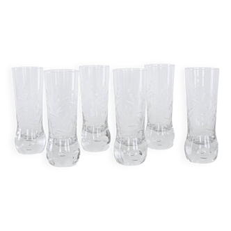 Set of six glasses, Italian design, 1970s, made in Italy