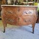 commode en bois de rose 2 tiroirs plateau marbre