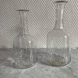 Set of two crystal carafes with star pattern