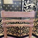 Suite of 6 oak and leather chairs 1950