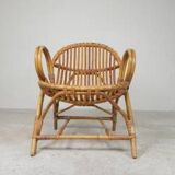 Rohe Noordwolde bamboo and rattan chair, 1950s