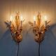 Pair of Italian wall sconces in gilded metal