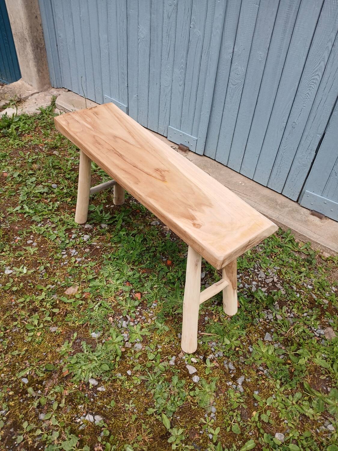 Small bench in raw solid wood