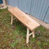 Small bench in raw solid wood