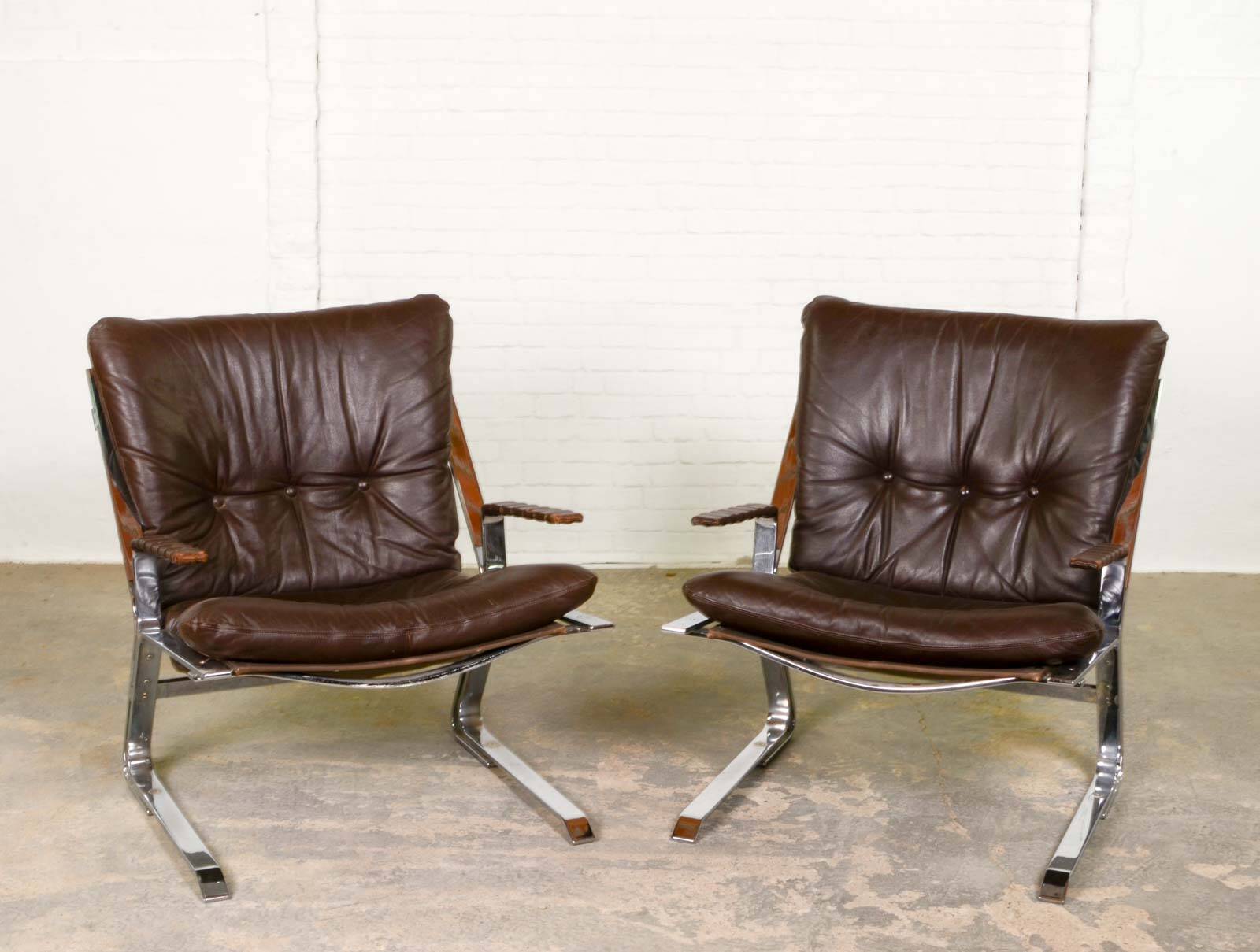 Mid-Century 'Pirate' Easy Chairs by Elsa and Nordahl Solheim for Rykken 60s
