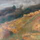 Paysage ochre et brun, huile sur toile signé