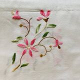 Nappe coton blanc brodée