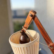 Scandinavian wooden scissor acordion wall lamp