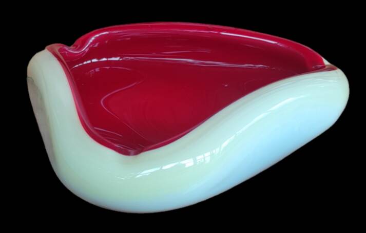 Old cup double opaline ashtray