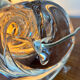 Lampe cristal et rotin vintage