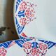 Nine Sarreguemines earthenware dessert plates, Brunoy service, 1940s