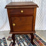 Vintage bedside table in solid wood – curved legs