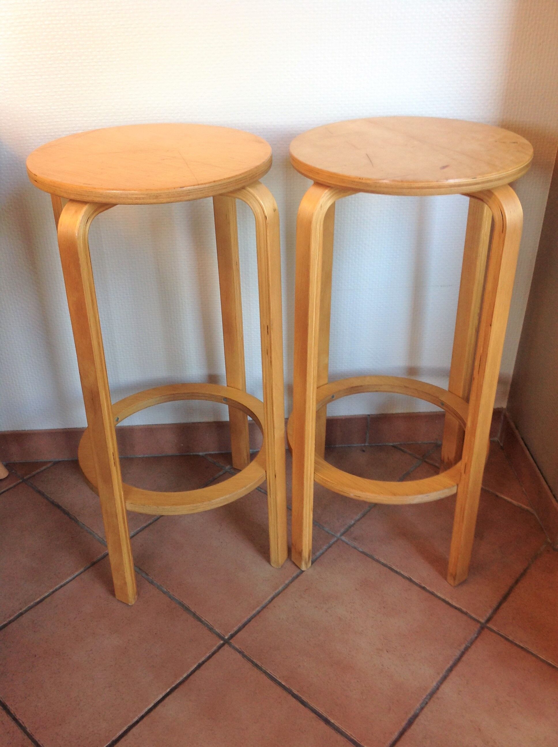 Pair of high Scandinavian/vintage style stools 60s-70s