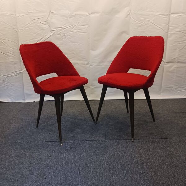 paire de chaises tonneau attribué a pierre Gariche