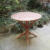 Old Bamboo Table & Woven Palm Leaves