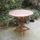 Ancienne Table en Bambou & Feuilles de Palmier Tressées