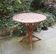 Ancienne Table en Bambou & Feuilles de Palmier Tressées