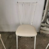 Set of 4 vintage chairs in metal and Skai