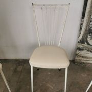 Set of 4 vintage chairs in metal and Skai