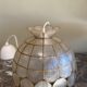 Vintage mother-of-pearl and brass pendant light