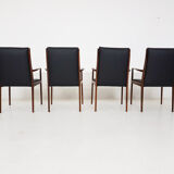 Lot de 4 fauteuils en bois de rose, Danemark 1950