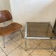 Square coffee table with smoked glass top and chrome base an70