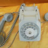 Téléphone à cadran Socotel s63 vintage gris