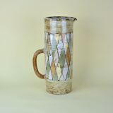 Pitcher and glasses with harlequin decoration, Atelier du Vieux Moulin