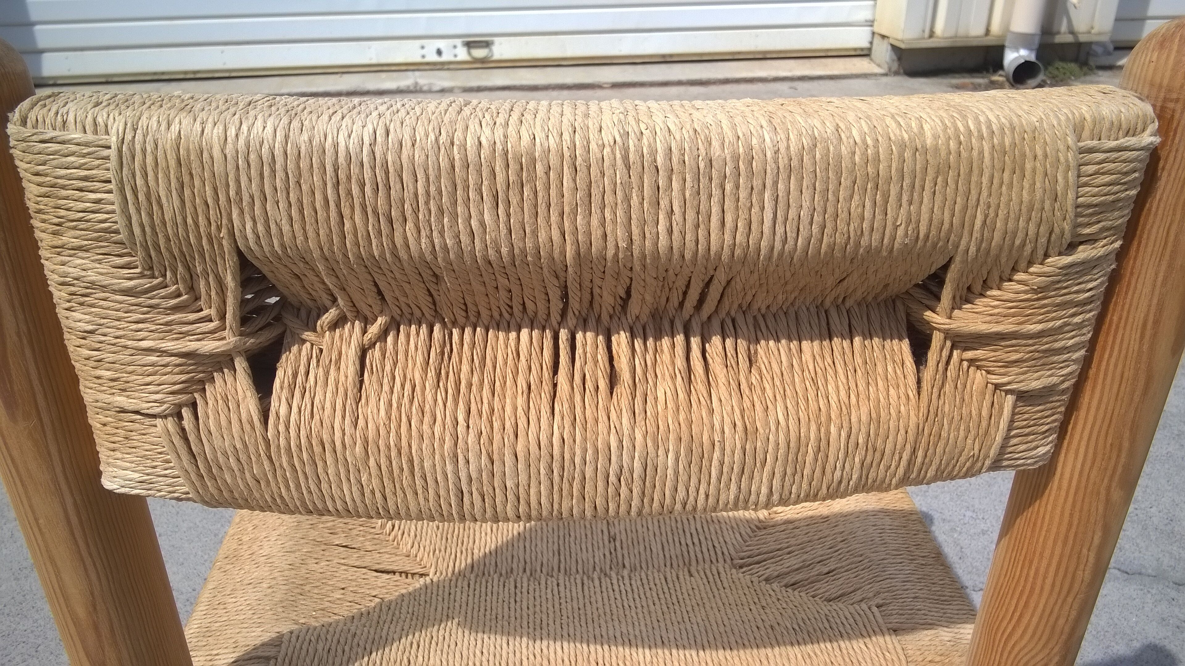 Set of 6 rope and pine chairs