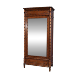 Armoire à Glace en Pitchpin esprit Bambou, Art Nouveau – Début XXème