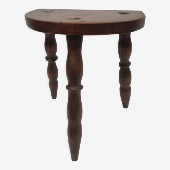 Dark oak solid wood milking stool