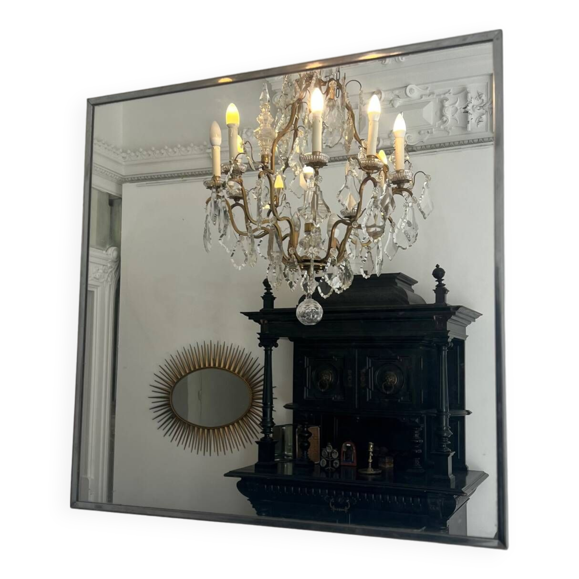 Miroir vintage carré design 1950