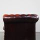 Spacious red English 2.5-seater cowhide leather chesterfield sofa