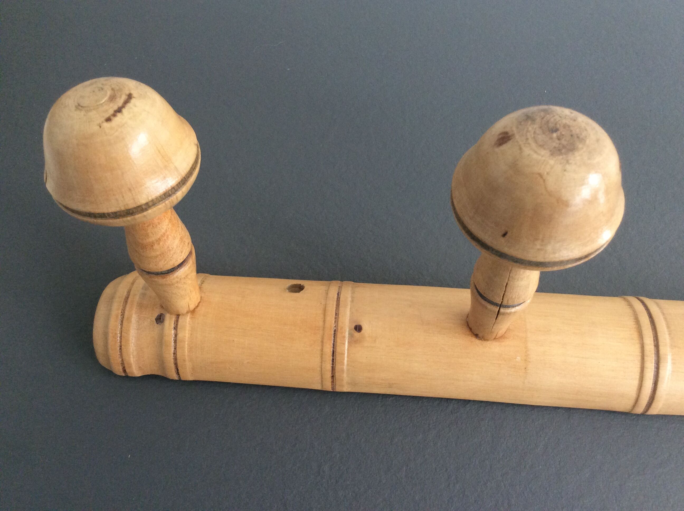 Bamboo-style wooden patère 30/40