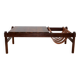 Table basse vintage palissandre et cuir Dujo Cuba 1970