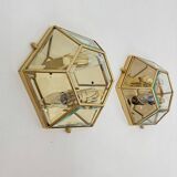 Set of 2 hexagonal wall lamps by Sothis, Italy 1980s