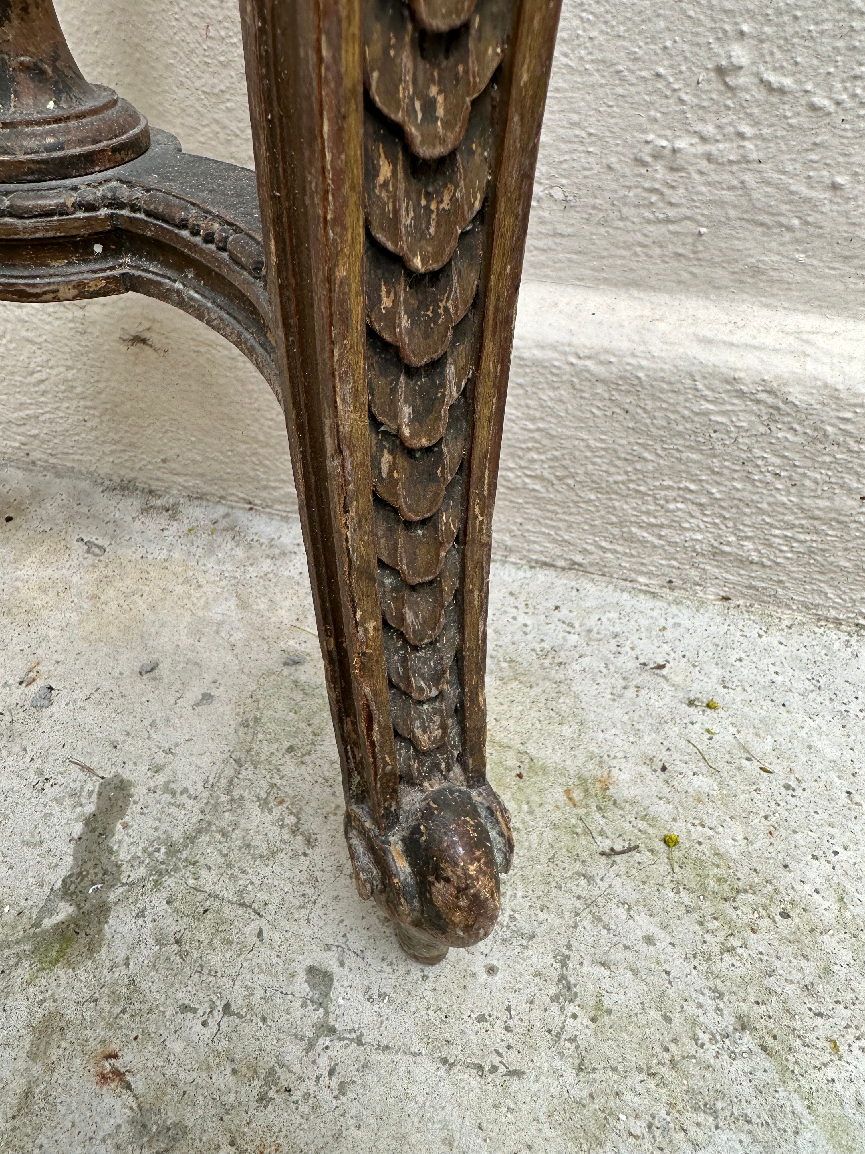 Wall lamp console - half moon carved wood old gilded