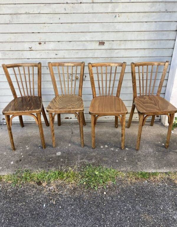 (Lot) 4 chaises bistrot Baumann