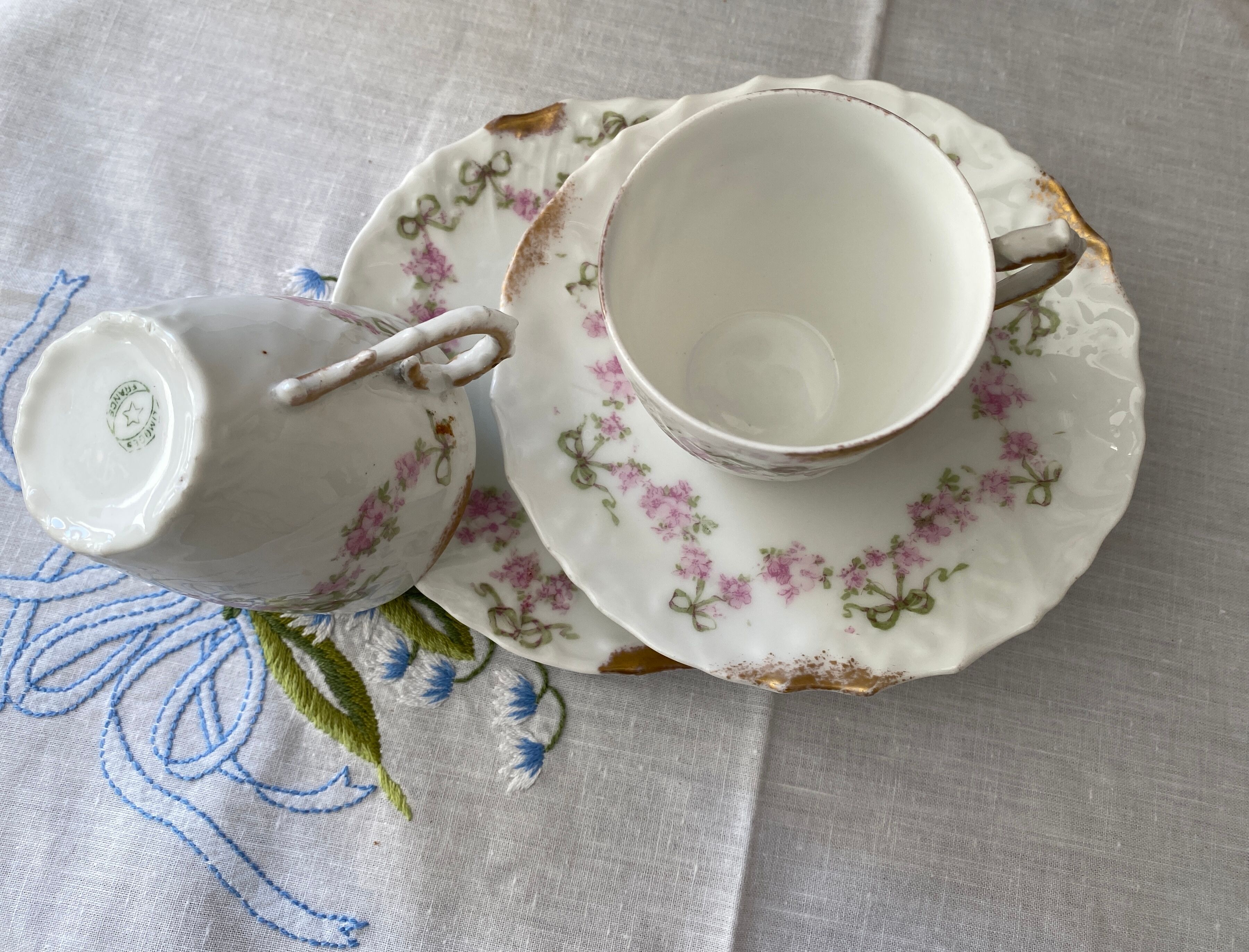 Duo of antique porcelain cups